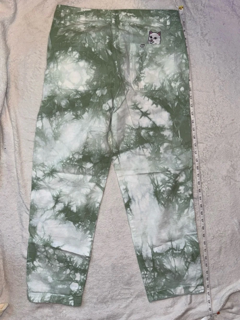 Ripndip Olive Green and White Tie-Dye Chinos